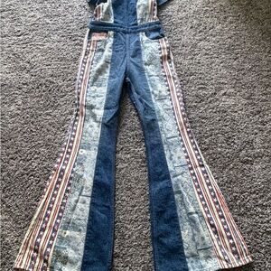 We The Free Blue Denim Jumpsuit